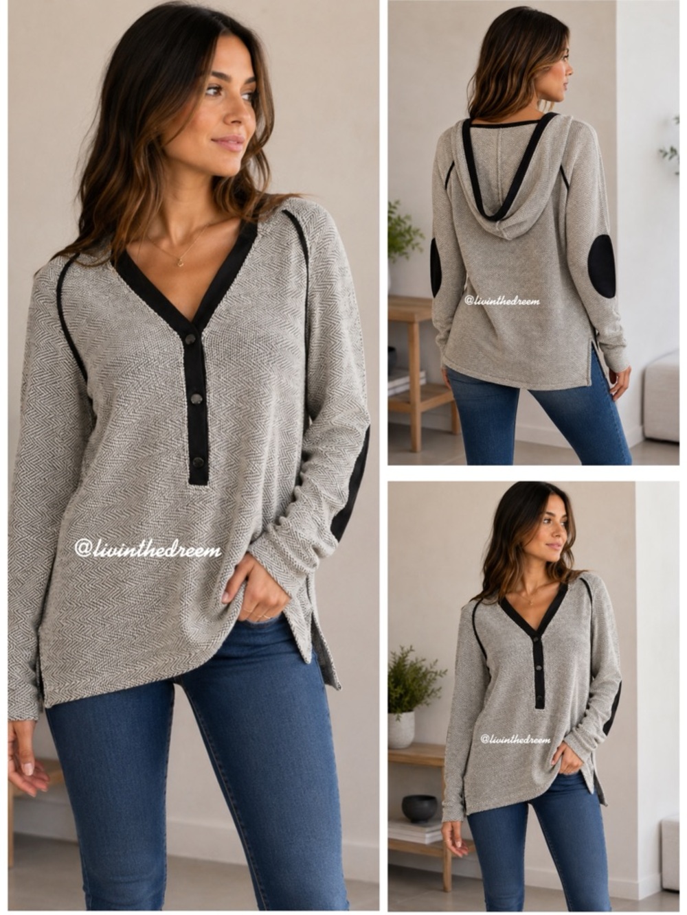 #T3 NU CONSTRUCTION Tweed Hooded Pullover SZ M $128